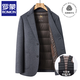 Romon winter wool suit men's short double-sided woolen coat down liner thickened woolen coat woolen suit