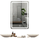 DYQTled Smart Mirror Touch Screen with Light Bathroom Mirror Anti-fog Bathroom Wall Mounted Cosmetic Mirror Bathroom Illuminated Mirror Horizontal Hanging or Customized Size Please Specify (Remarks) 400x600 mm