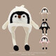 Jingqi Baby Hat Autumn and Winter Children's Plush Warm Ear Protection Hat Infant and Toddler Cute Cartoon Outing Plush Hat Black 48-52cm