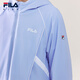 FILA children's jacket 2026 spring new style girls' medium and large children's sports loose hooded top bright light blue-LB 130