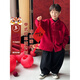 Strong boys' velvet shirt, children's new Tang suit, New Year's clothing, boys' red shirt, middle-aged and elderly children red 100 cm