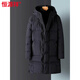 Hengyuanxiang 2026 autumn mid-length down men's middle-aged and elderly ultra-thick warm military coat fat man's cotton-padded jacket 9588 black M 90-110Jin Jin equals 0.5 kg