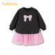 BALABALA balaOne children's clothing children's dress girls 2026 new spring sweatshirt mesh skirt red tone 00366 90