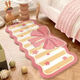 Bedside carpet, cartoon imitation cashmere mat, high-end thickened bedside blanket, bedroom end of bed foot pad, cute living room floor mat, love bow, thickened fine sand, imitation cashmere 60cm*160cm