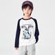 Duojia boys pure cotton long-sleeved 2026 spring and autumn American trendy children's clothing puppy print T-shirt children's breathable and skin-friendly tops