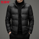 Hengyuanxiang Autumn and Winter 2026 New Down Jacket Men's Stand Collar Casual Warm White Duck Down Men's Short Jacket Trendy Black L
