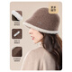 JIUMU wool hat for women in autumn and winter, versatile face-showing small ear protection, warm basin hat, knitted bucket fisherman hat for women, coffee color, one size fits all - 58cm