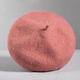 MANQIMEIYA Woolen Hat Women's Beret Autumn and Winter Versatile Painter Hat Beibei Hat Woolen Top Hat Winter Fashion Pumpkin Hat Dark Burgundy One Size