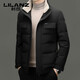LILANZ Thickened Warm Fur Collar Down Jacket Men's 2025 Winter High-end Business Casual Stand Collar Jacket Men's Black 4XL 195