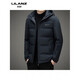 LILANZ down jacket men's removable hood winter daddy thickened jacket autumn and winter new men's down top black 14XL (180)