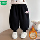 Mumuwu girls' velvet pants 2026 new winter baby thickened lamb velvet children's cartoon all-in-one velvet bloomers trendy black lamb 48 three-month baby wear customization