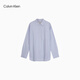 Calvin KleinJeans26 new spring and summer women's casual simple ck embroidered cotton poplin loose striped long-sleeved shirt 3T4-blue background with white stripes S