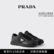 PRADA/Prada Gift Men's Cow Leather and Nylon High Top Sneakers Shoes Black-New 39.5 (5.5)