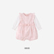 YEEHOO shopping mall same style baby jumpsuit for girls, long-sleeved jumpsuit, cute baby clothes, spring and summer romper, light pink color 66cm