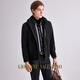GIOVANNI VALENTINO (While stocks last) Winter business casual hooded warm and wear-resistant quilted cardigan jacket men's cotton coat dark brown S