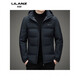 LILANZ down jacket men's removable hood winter daddy thickened jacket autumn and winter new men's down top black 14XL (180)