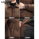 LILANZ knitted lapel down jacket winter new men's fashion splicing trend warm short men's jacket trend black M 170