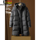 Импортные ткани LILANZ, морозостойкий и теплый утолщенный пуховик средней длины мужской, зимний водоотталкивающий 90 пуховик из белой утки, черный М 170