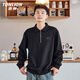 TonLion spring men's sweatshirt is simple, fashionable and versatile, breathable waffle top, loose and versatile, heavy lapel long sleeves for men