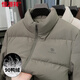 Hengyuanxiang Men's Down Jacket 2026 New Autumn and Winter Workwear Stand Collar Thickened Slim Casual Sports Jacket Khaki M
