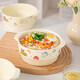 Tuojin cute double-eared soup bowl for home use 2026 new high-looking large bowl noodle soup bowl snail noodle bowl ceramic instant noodle bowl 7.75-inch double-eared bowl