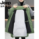 JEEP International Brand Men's Down Jacket Short Winter Stand Collar Solid Color Thickened Casual Loose Youth Jacket Trendy Black XL (Recommended 150 Jin Jin is equal to less than 0.5 kg)