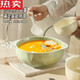 Tuojin Jingdezhen ceramic cream style double-eared soup bowl large household 2024 large bowl noodle bowl instant noodles bowl-like soup basin double-eared pickled fish bowl 10 inches cream green