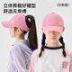 Niduoxiong children's hat visor summer pure cotton peaked cap girls baseball cap medium and large children's half-empty top visor MSS2537 pink half-empty top one size fits all head circumference 54-58cm