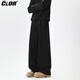 CLOR American high street scimitar casual pants men's spring and summer trendy brand loose sports sweatpants straight pants CL118 black XL