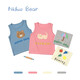 Nido Bear Lyocell Summer New Children's Sports Vest Men's and Women's Baby Cute Cartoon Vest Blue Bear 90