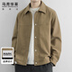 MARK FAIRWHALE Jacket Men's Winter Trendy Lapel Jacket Men's Simple Fashion Versatile Top Clothes Men's Khaki L