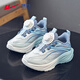 Warrior Children's Shoes Boys' Sports Shoes 2026 Spring and Autumn Mesh Breathable Medium and Large Children's Running Shoes Girls' Shoes WZ-2117 White Blue 31