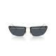PRADA women's sunglasses, blackout, anti-UV, polarized, clear vision, metal cat-eye-shaped gold temples BLACK/GRAY ZVN70B 64/13/145