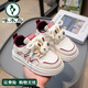 Woodpecker Girls Shoes Children's Shoes 2025 New Autumn Casual Versatile Sports Shoes Soft Sole Princess White Shoes Girls Red 26