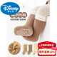 Disney baby socks winter thickened velvet warm mid-calf socks newborn baby indoor toddler non-slip cooling floor socks green + light khaki + dark coffee set 3 pairs 0-1 years old S size (recommended foot length 10-12cm)