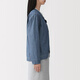 MUJI Women's Kapok Mixed Lightweight Denim Button-Down Shirt Women's Jacket Women's Spring 26 New Arrival BC2R8A6S Blue S (155/80A)
