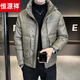 恒源祥男士短款羽绒服加厚防寒pu皮立领轻薄2026新款冬季男款外套 黑色 L 【115-130斤】
