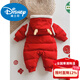 Disney baby down jacket jumpsuit baby New Year's greeting suit thickened and velvet to keep warm when going out for the New Year full month 100 days old color N81 red (new goods) 66cm recommended 7-12 Jin Jin equals 0.5 kg
