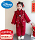 Disney Hanfu girls New Year's greeting suit children's Chinese style plus velvet thickened Tang suit little girl's festive New Year performance costume red 90 recommended height 81-90