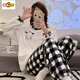 Molianya Pyjamas Winter Frauenkorallen-Samt verdickte Plüsch-Langschläfe Süßes lose Flanell Home-Kleidungsstück 679# M 75-100jin [Jin ist gleich 0,5 kg]