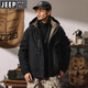 JEEP吉普派克羽绒服男士保暖冬季2026新款加厚户外工装冲锋衣外套男装 绿色 XL 【建议145-160斤】