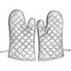 COOQY Oven Glove Cloth Resistant to High Temperature 400 Degrees Baking Grill Oven Microwave Garment Steamer Heat Insulation Protection Extended and Thickened Silver Coated Medium Style (1 Pair) Length 29CM