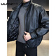 LILANZ Official Men's Leather Down Jacket Winter Thickened 2025 New Fashion Brand Style Stand Collar Short Waterproof White Duck Down Jacket Black - Flagship Model M 100-130Jin Jin is equal to 0.5 kg