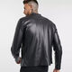 ARMANIExchange Armani AX Men's Slim Leather Stand Collar Motorcycle Leather Jacket Black XS 160/80A_