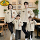 G.duck family of three and four family wear 2025 winter new parent-child wear American casual loose cotton coat jacket mother and daughter wear red 130 children's wear