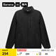 Bananain Wang Yibo same style hot leather 302++ men's warm polar fleece stand collar functional jacket windproof new style black 2XL