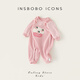 INSBOBO baby clothes 2026 spring new baby girl crawling clothes baby jumpsuit newborn spring clothes pink 80cm