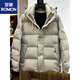罗蒙（ROMON）高端羽绒服男2025冬季新款时尚轻奢帅气休闲加厚连帽保暖短外套潮 黑色 XL 180 145--155斤