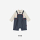 YEEHOO shopping mall same style newborn clothes for boys, handsome little prince imitation denim harem clothes, deep sapphire blue 90cm