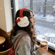 Yookdd earmuffs for women in autumn and winter new style cute kitten cold-proof plush earmuffs anti-freeze student ear protection cycling earmuffs cute cat earmuffs red